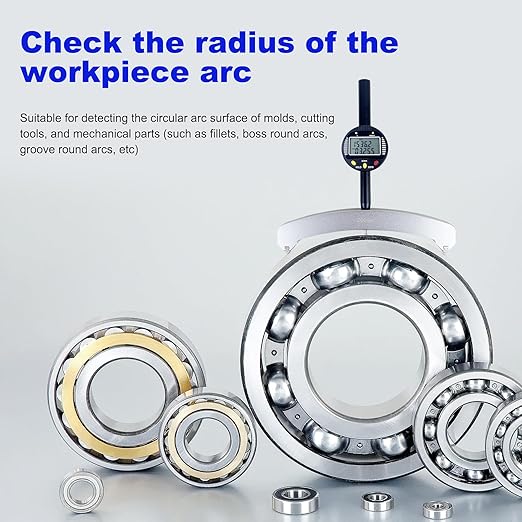 Digital Radius Gauge for High-Precision Measurement of Inside Radius, Outside Radius, and Depth. Radius Range: 450-2500mm (17.7-98.4”), Linear Range: 0-50.8mm (0-2”)