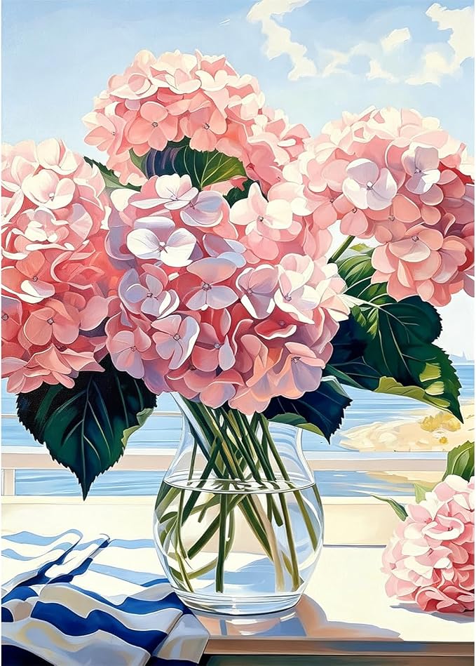 VeGuude Diamond Art Kits for Adults, Full Drill Hydrangea Flowers Diamond by VeGuude