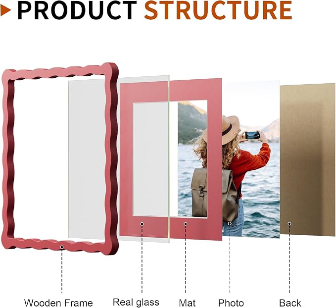10x10 Wavy Picture Frame With Mat - Image 4
