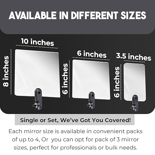 Flex Vue Inspection Mirror with Threaded Adapter, 8 inch x 10 inch - 2 Pack