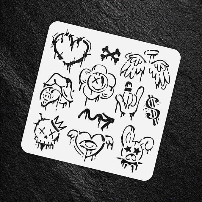 11.8"x11.8" Street Graffiti Wall Stencil Templates, Street Art Reusable Plastic - Image 4