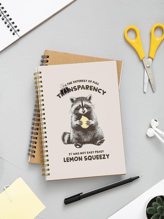 Funny Racoon Hardcover Spiral Notebook, Raccoon Lover Gifts Journal, Sarcastic - Image 3