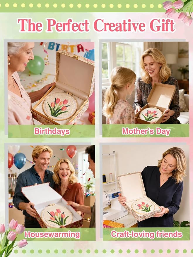 Punch Needle Kit Adults Beginner- Step-by-Step Guide & Video, Including Punch - Image 7