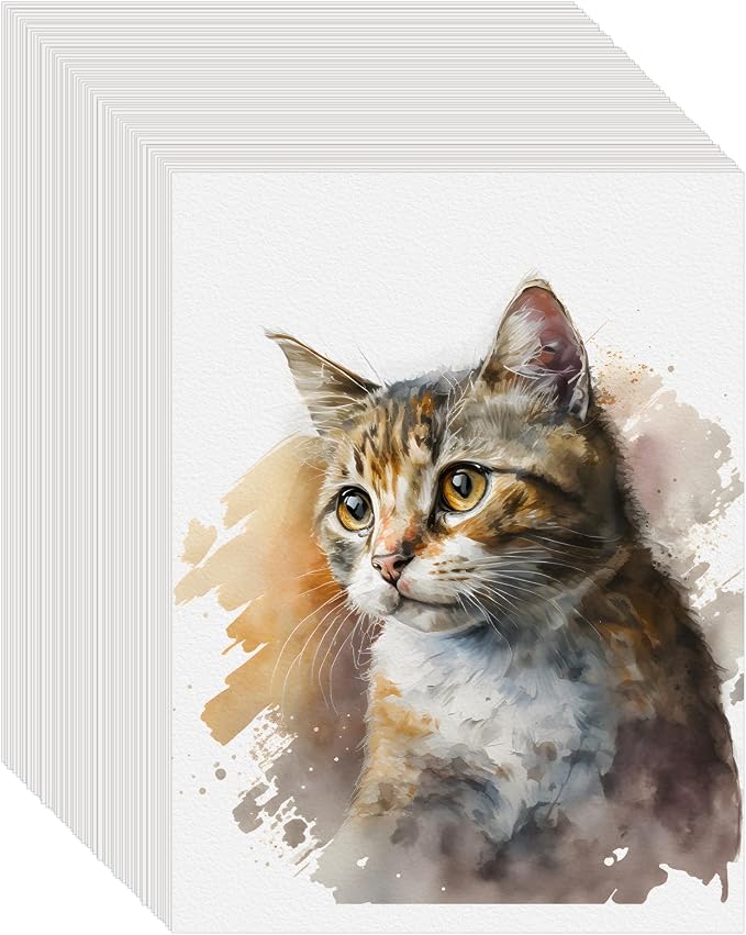 100PCS 9x12 Watercolor Paper Bulk, 140lb/300g Cold Press Thick Water Color by KINLINK