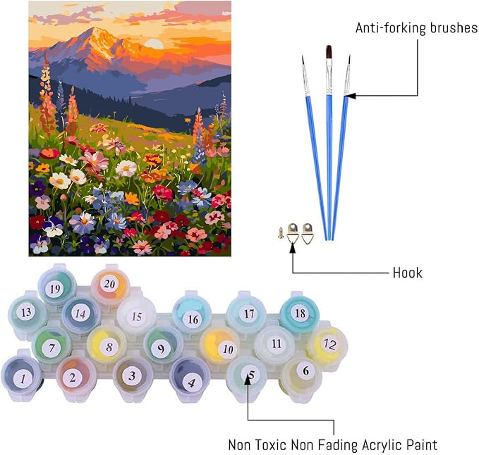Clendo Landscape Paint by Numbers Kit - Image 2