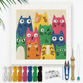 Doodlream Colorful Cats DIY Punch Needle Embroidery Kit by Doodlream