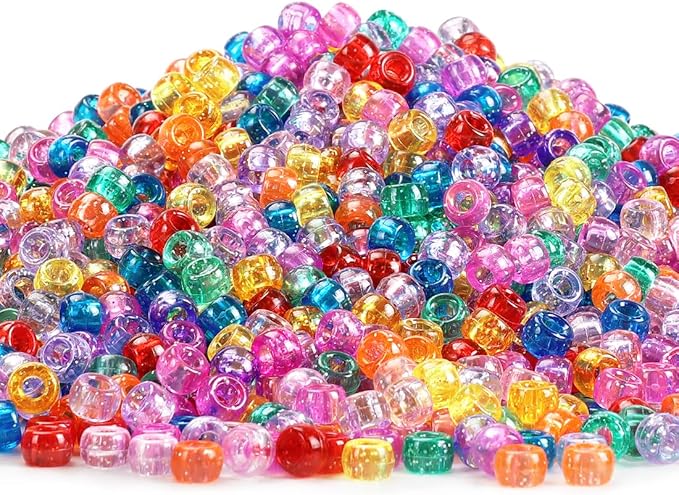 3000+ pcs Pony Beads, Beads for Hair Braids, Beads for Crafts, Plastic Beads by Eppingwin