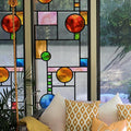 Original Hand Drawn Faux Stained Glass Window Film, Double-Sided Texture Static by ChicSkin