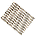 Drill Bit, #9 Cutting Diameter, 4341 HSS Gold Finish 135° Cutting Angle Number Jobber Bits - (Applications: for Drilling Soft Metal Plastic Wood), 10-Pieces