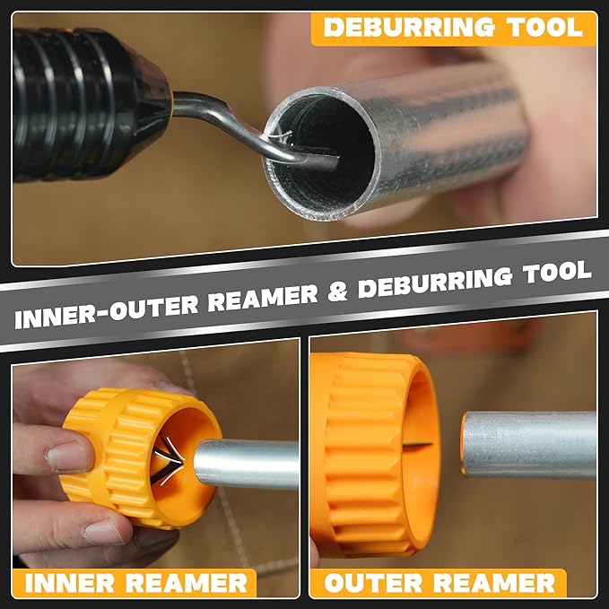 TOLESA Pipe Cutter Tool 1/8''-2'', Heavy Duty Mini Copper Pipe Cutters With Deburring Tools Pipe Reamer, Speed Cutting Tubing Cutter For Copper, Aluminum, PVC, Thin Stainless Steel Pipe