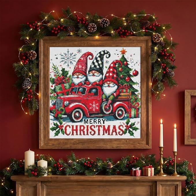 Christmas Gnomes Stamped Cross Stitch Kits - Image 2