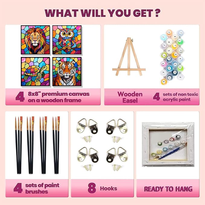cviokrdu 4 Pack Paint by Numbers Kit - Image 3