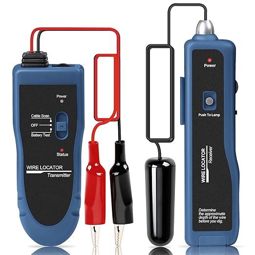 Underground Wire Locator & Cable Tester F02 Pro with Rechargeable 1100mAh Battery for Locating Wires & Control Cables