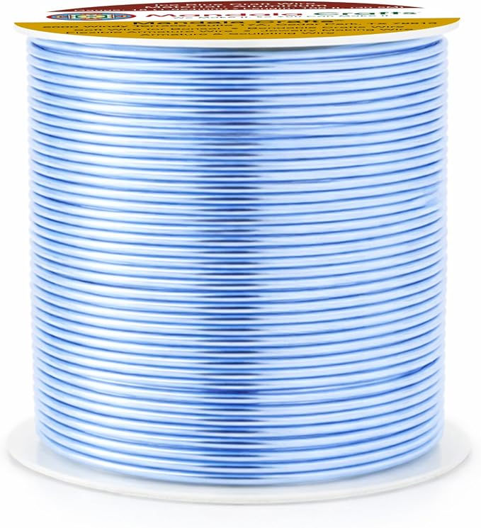 Mandala Crafts 18 Gauge Ice Blue Anodized Aluminum Craft Wire, 100 FT | Colored - Image 2