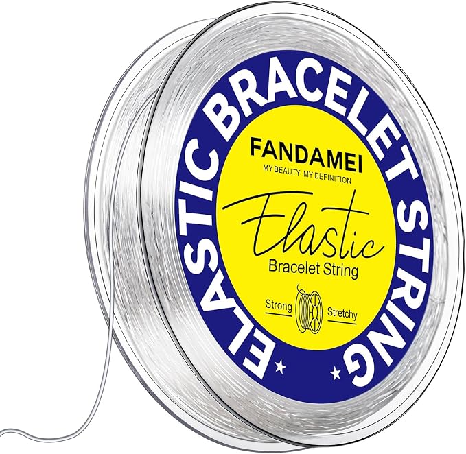 FANDAMEI 0.8mm Elastic Strings for Bracelets, Crystal Stretch Bead Cord for by FANDAMEI