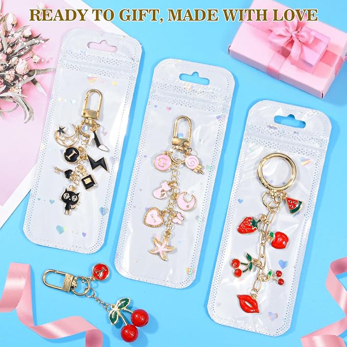 656Pcs Keychain Making Kit: Gold Jewelry Making Supplies Including 198 Charms - Image 8