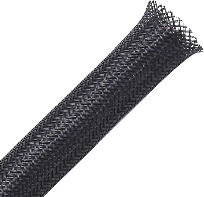 25ft - 1/2 inch PET Expandable Braided Sleeving – Black – Alex Tech Braided by AlexTech