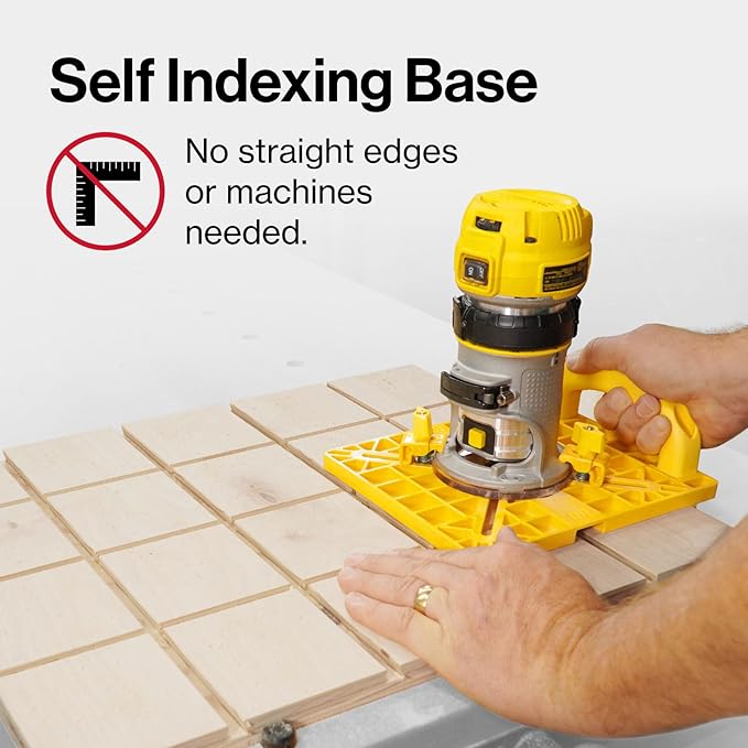 MICROJIG Matchfit Grid Router Guide – Precision Dovetail Clamp Track Jig for Woodworking, Easy Self-Indexing 4" Spacing, Build Custom Workbenches, Jigs & Sleds, MFRG-400-000
