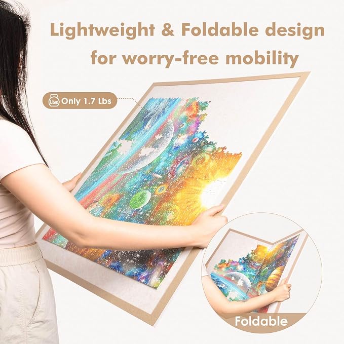 Jigsaw Puzzle Board for 1000 Pieces, Foldable Puzzle Board, 31.5" x 24" Felt - Image 5