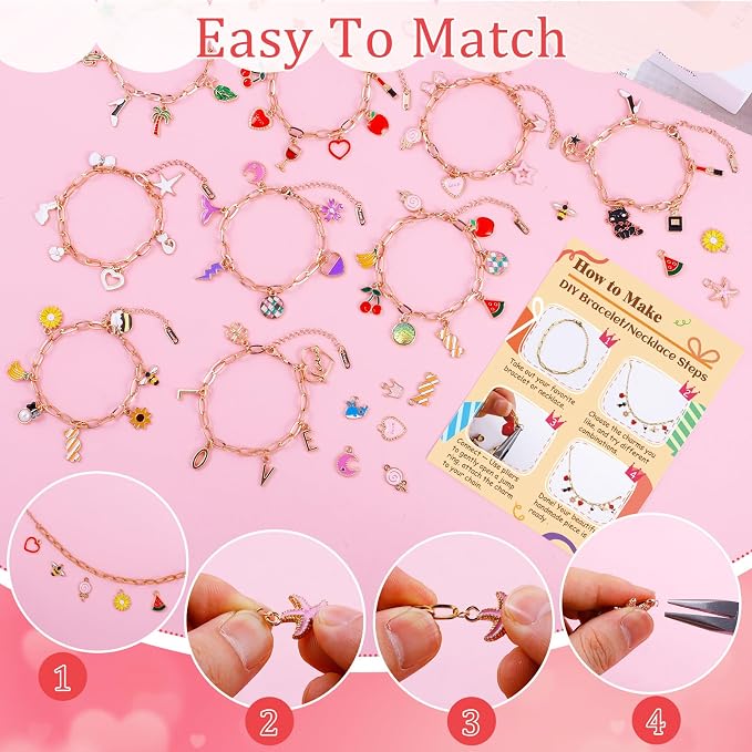 Wurosi 413 Pieces Gold Paperclip Charm Bracelet Making Kit, Including Paperclip - Image 3