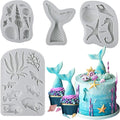 Sakolla 4 Pcs Marine Theme Silicone Fondant Molds, Mermaid Tail Seashell Conch by Sakolla