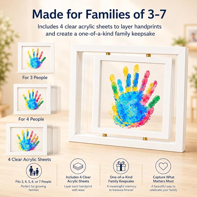 Family Handprint Frame Kit, DIY Keepsake Craft - Image 3