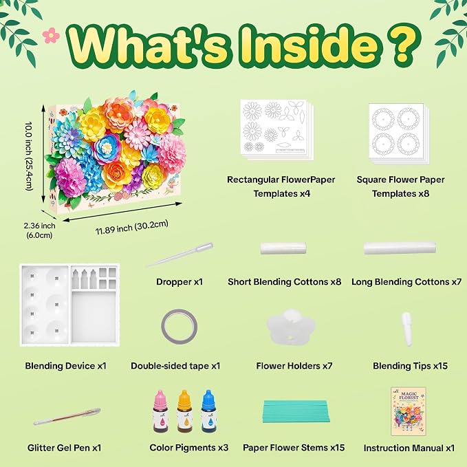 Kiditos Magic Flower Craft Kit for Girls, DIY Color Changing Flower Bouquet - Image 6