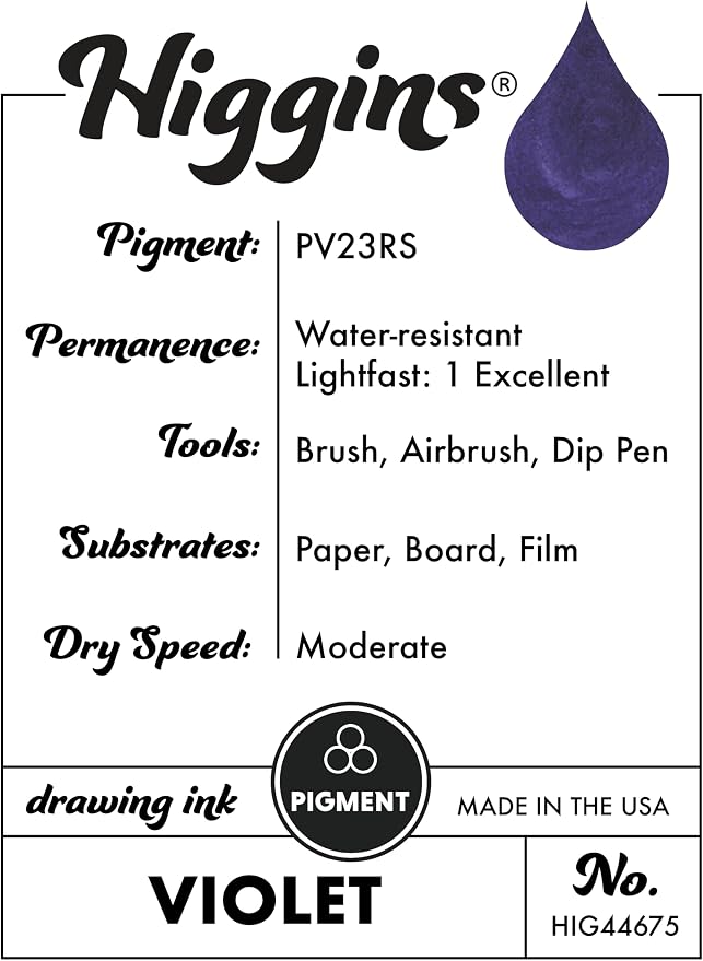 Higgins Violet Pigmented Drawing Ink - Image 3