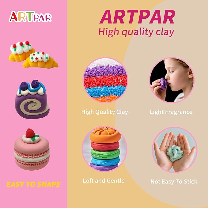 ARTPAR Air Dry Clay Kit, 12 Desserts Modeling Magic Clay - Image 5