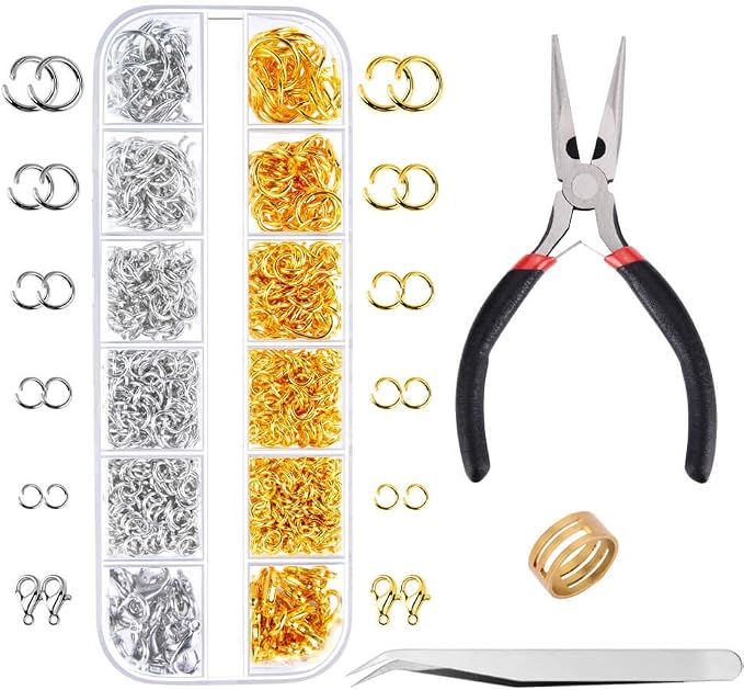 Paxcoo 1200Pcs Open Jump Rings and Lobster Clasps Jewelry Findings Kit by PAXCOO