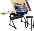 ZENY Drafting Table Art Desk Drawing Table Height Adjustable Artist Table by ZENY