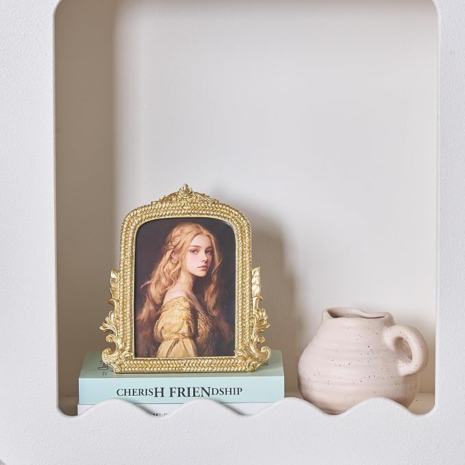 4x6 Ornate Gold Picture Frame, Vintage Roman Texture Photo Frame, Hand-Crafted - Image 4