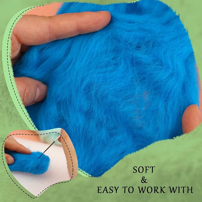 Wonvoc Needle Felting Wool, 12 Colors Wool Roving, 10g per Color 4.23 oz Total - Image 3