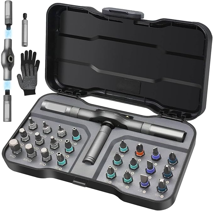 24 in 1 Magnetic Screwdriver Set, HYLEBOR Screwdriver Set with Detachable Handle, Mini Repair Tool Kit, Multipurpose DIY Precision Ratcheting Tool Set for Professional Work and Maintenance