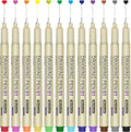 Muchcute 01 Micro Fineliner Drawing Art Pens: 12 Colors 0.25mm Extra Fine Point by Muchcute
