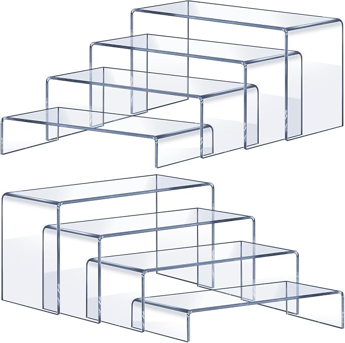 Acrylic Risers 8 Pcs – Clear Rectangular Display by Unknown