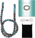 6mm Blue Pattern Jasper Bead, 15-Inch Matte Round Loose Stone Beads by THRELE
