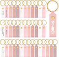 Wavyknot 100 Pcs PU Leather Keychain Blanks Bulk Laser Engraving Blanks by Wavyknot