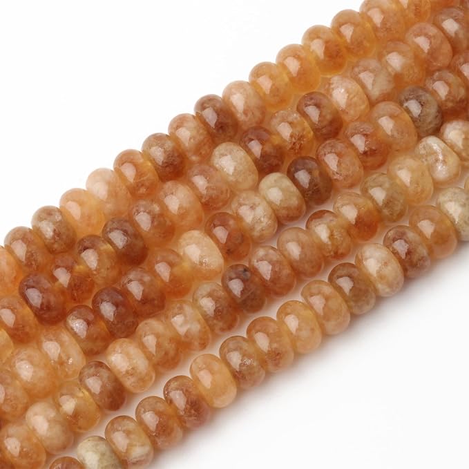 Songxi 5x8mm Natural Yellow Crystal Stone Rondelle Beads, Gemstone - Image 5