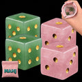 2PCS Crystal D6 Dice, 16mm Natural Gemstone Mahjong Dice Set Stone Dice by YEMEKO