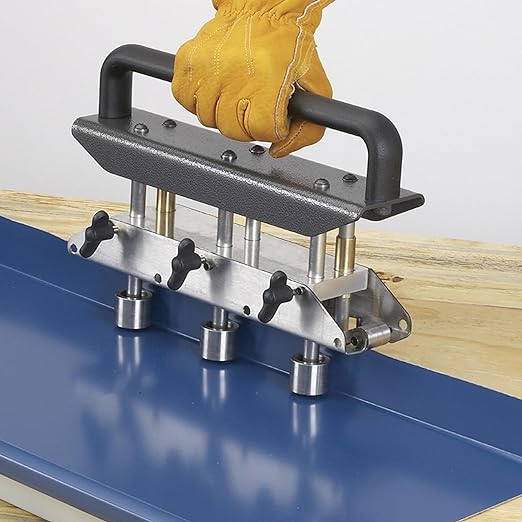 Three Station Roller Bender, 0‑90 Degree Angle 13‑130mm Bending Roller Metal Bending Tool, Standing Seam Roofing Tools, More Even Bending, Not Limited by Length