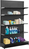 Eastern Tree Pegboard Display Stand, 4x6.5 Feet Gondola Retail Shelving Wall Display for Convenient Grocery Office Supply or Retail Stores, Standing Peg Board Display Rack with 30 Hooks