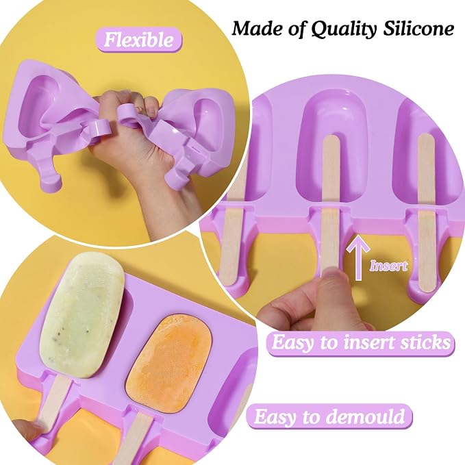 Ozera Silicone Popsicle Molds, 2 Pack Cake Pop Molds Popsicles Maker Set | - Image 5
