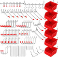 Ultimate 121-Piece Pegboard Hooks Set, Pegboard Accessories with Metal Hooks, Durable Peg Board Organizer Accessories, Pegboard Bins, Peg Board Tool Utility Hooks