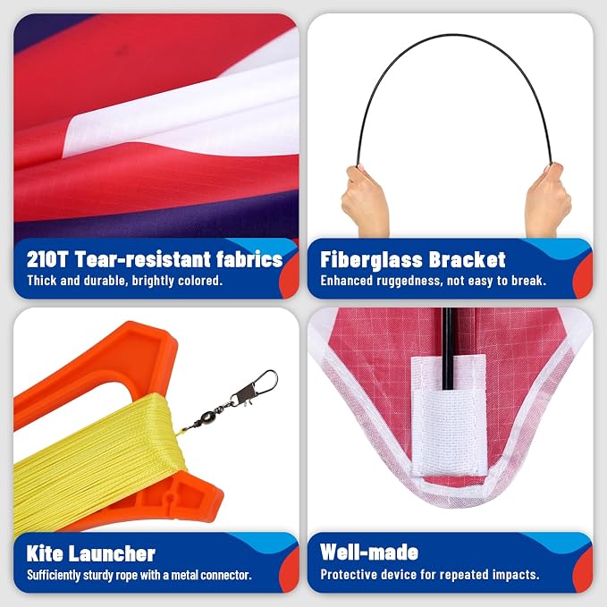 Delta Kite Set for Kids and Adults, Extremely Easy to Launch for Beginners - Image 4