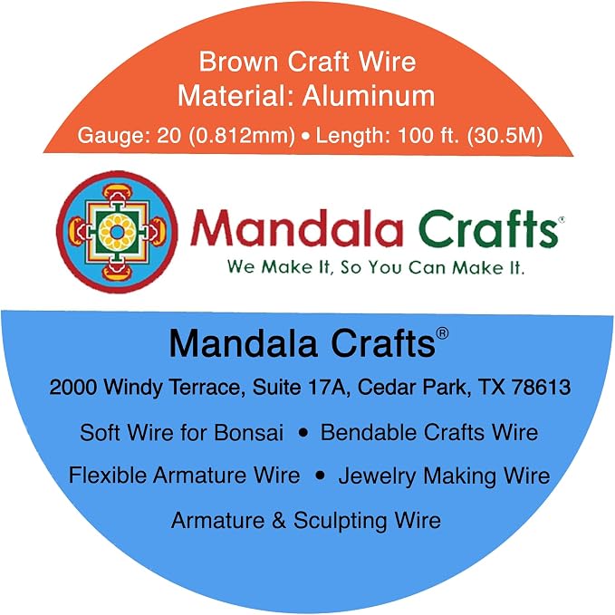 Mandala Crafts 20 Gauge Brown Anodized Aluminum Craft Wire, 100 FT | Colored - Image 3