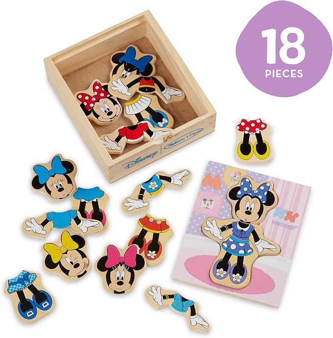 Melissa & Doug Disney Minnie Mouse Dress-Up Puzzle, 18 Pieces Mix and Match - Image 3