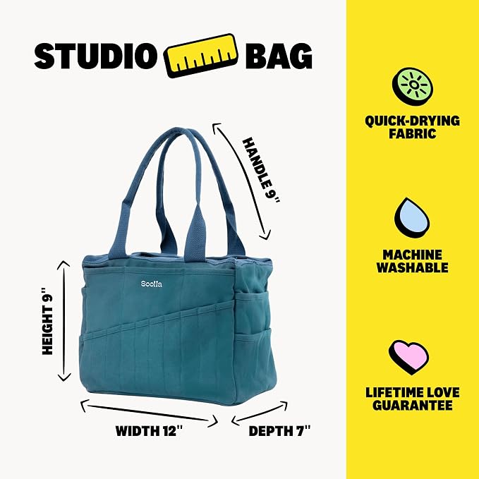 Soolla Studio Bag: Art Supply Storage Organizer & Pottery Tool Bag, Washable - Image 8
