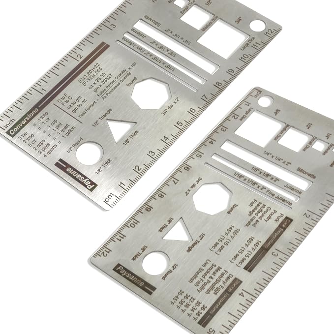 Culinary Ruler Mini Cutting Reference Template Cooking Measurement | stainless - Image 2