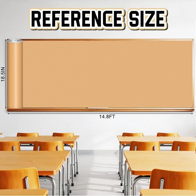Inkspire Peach Pink Bulletin Board Paper Roll, 14.8FTx18.5IN Large Reusable - Image 2
